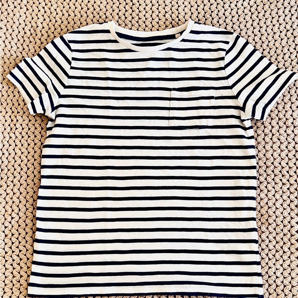 Striped Kids T-Shirt - Navy and White
